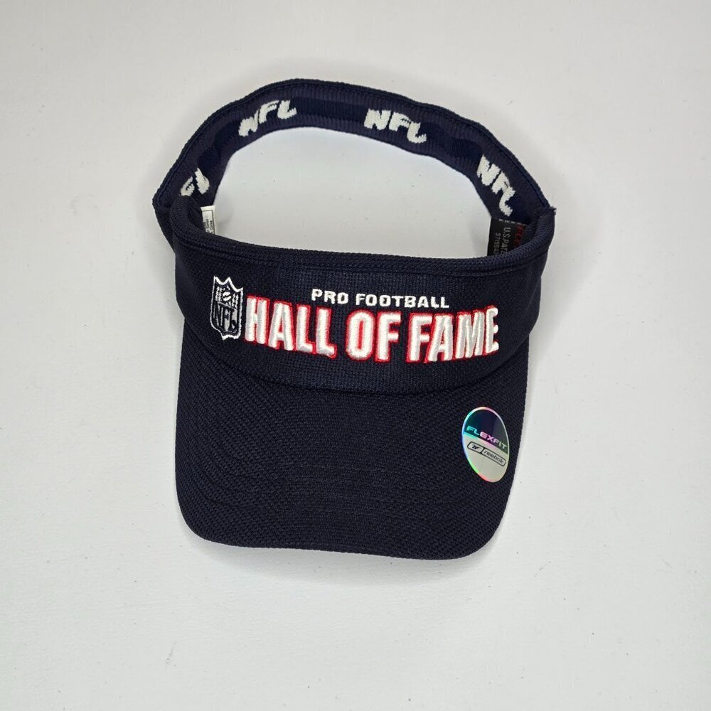 Reebok NFL Hall of Fame Navy Blue Stretch Sun Visor Cap NWOT